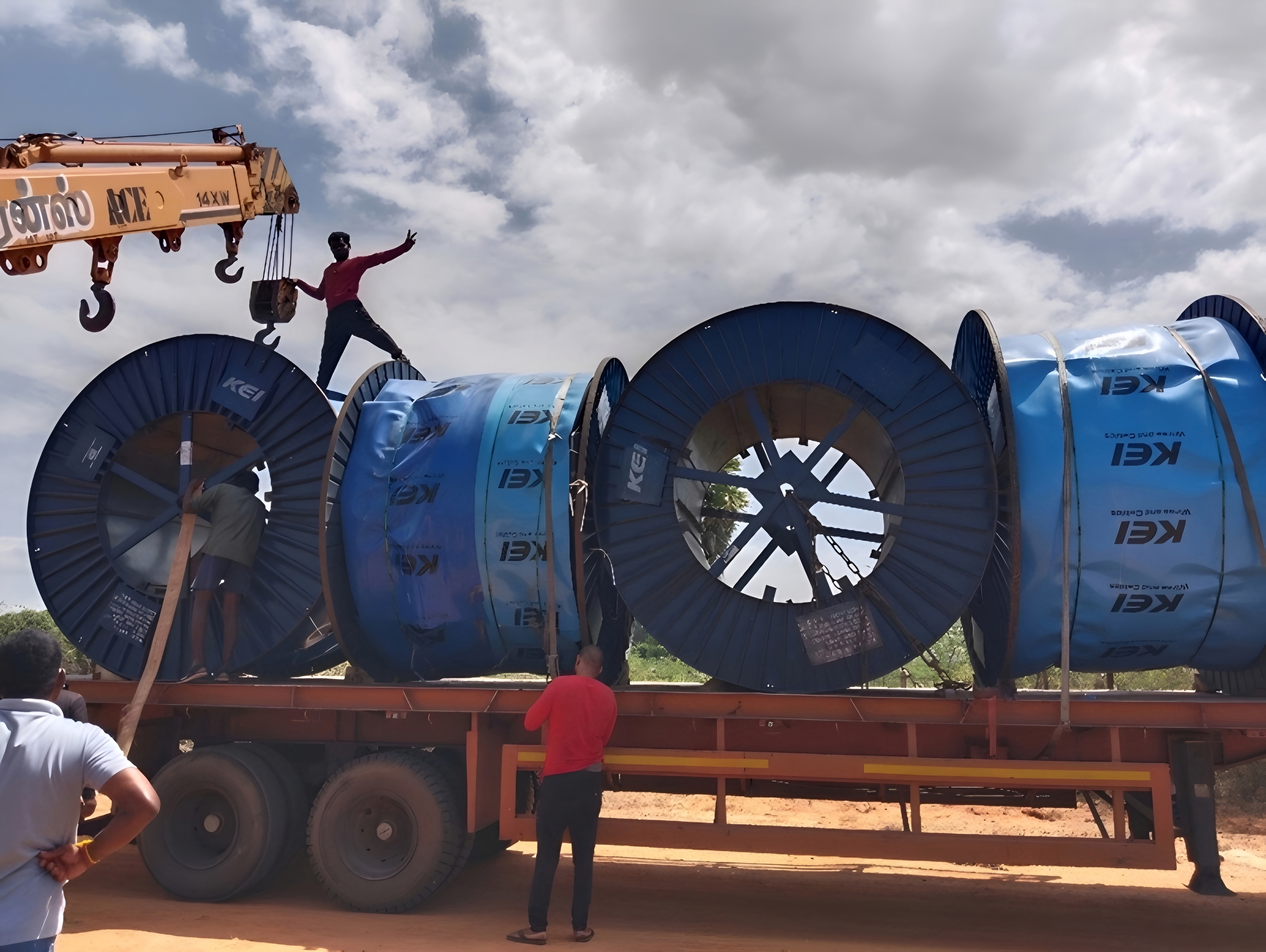 KEI cable drums on truck